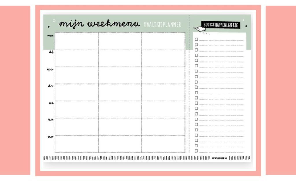 Gezond eten afvallen weekmenu